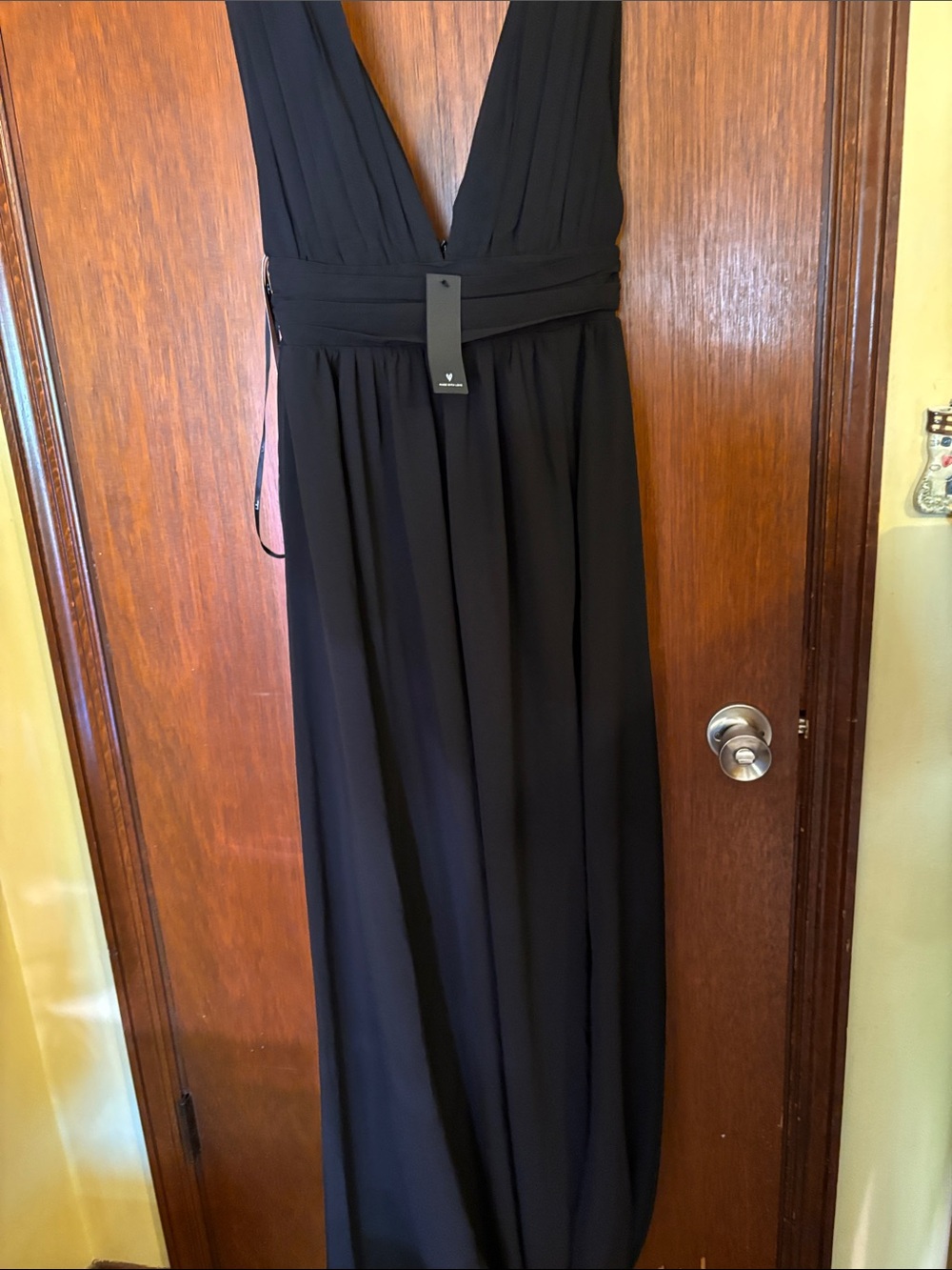 Lulu's Black Plunging V-Neck Maxi Dress
